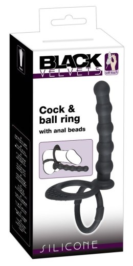 Black Velvets Cock & ball ring 13-7796