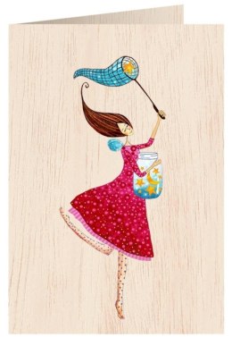 Karnet drewniany C6 + koperta Słoik gwiazd