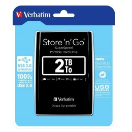 VERBATIM EXTERNAL HDD 2TB 2,5 USB 3.0 BLACK 53177