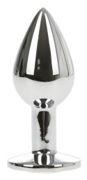 KOREK ANAL PLUG METALLIC BUTTPLUG SMALL SILVER/CLEAR PASSION LABS 32-0105