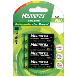 MEMOREX RECHARGEABLE ACCUMULATOR 900mAh HR3 R03/AAA x 4 BL Ready NiMH A0783