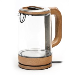 PLATINET ELECTRIC KETTLE CZAJNIK ELEKTRYCZNY 1,8L1800W BLUE LIGHTNING GLASS AND WOODEN [45191] TE