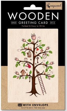 Karnet drewniany C6 + koperta Drzewo życia