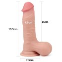 DILDO 7.8'' SLIDING SKIN DUAL LAYER DONG - WHOLE TESTICLE 24-0220