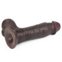 7.8'' SLIDING SKIN DUAL LAYER DONG - WHOLE TESTICLE 24-0307