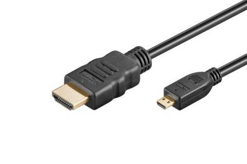 KABEL GOOBAY HDMI/HDMI micro MĘSKI 1.5 M (max. 4096x2160/24Hz) V1.4 pozłacane końcówki