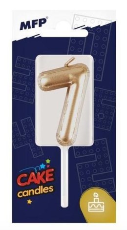 Świeczka złota balon cyfra 7