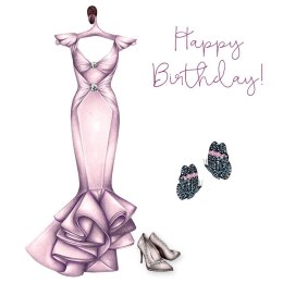 Karnet Swarovski kwadrat CL0322 Urodziny sukienka