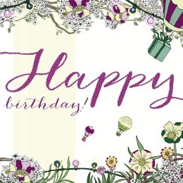 Karnet Swarovski kwadrat CL2118 Urodziny Balony