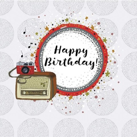 Karnet Swarovski kwadrat CL0216 Urodziny radio