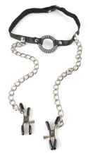 O-RING GAG WITH NIPPLE CLAMPS 13-2001