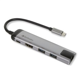 VERBATIM MULTIMEDIA ADAPTER USB-C TO 2 x USB HDMI RJ45 49141