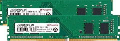 Pamięć TRANSCEND (DIMM\DDR4\16 GB\2666MHz\1.2V\19 CL\DUAL)