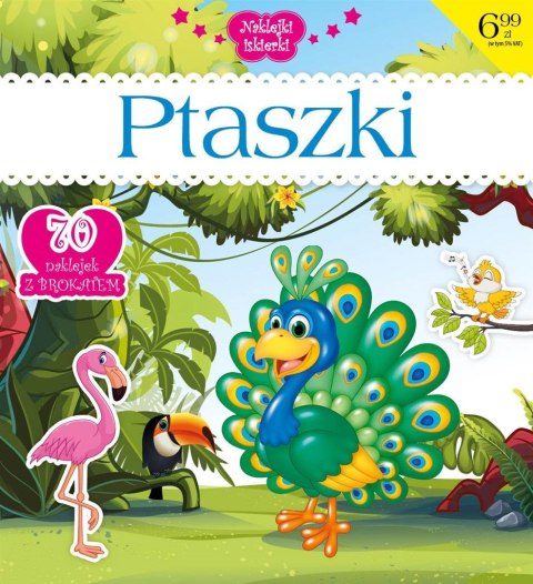Naklejki iskierki z brokatem. Ptaszki