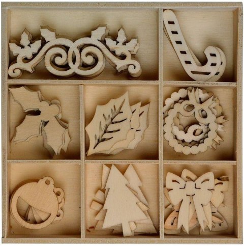 Drewniane dekoracje 40szt