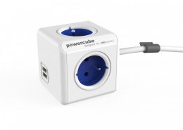 Listwa zasilająca ALLOCACOC PowerCube Extended 2402BL Extended USB 1,5M BLUE 2402 BL