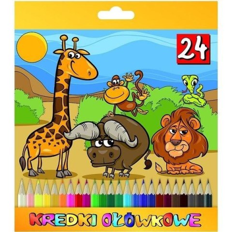 Kredki ołówkowe sześciokątne 24 kolory