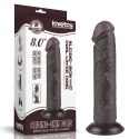 DILDO 8'' SLIDING SKIN DUAL LAYER DONG BLACK 24-0377