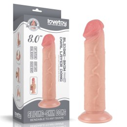 DILDO 8'' SLIDING SKIN DUAL LAYER DONG FLESH 24-0372