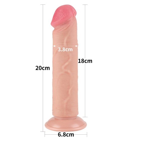 DILDO 8'' SLIDING SKIN DUAL LAYER DONG FLESH 24-0372