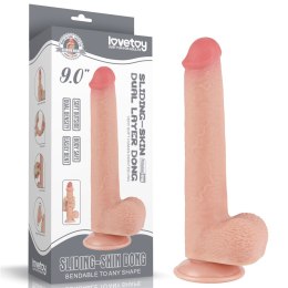 DILDO 9'' SLIDING SKIN DUAL LAYER DONG FLESH 24-0375