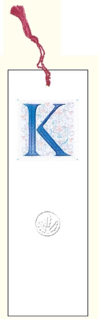 Zakładka do książki z anagramem Litera K
