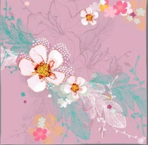 Karnet Swarovski kwadrat CL2901_BL Kwiaty pastel