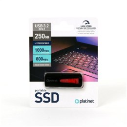 PLATINET PORTABLE SSD WITH USB PLUG 3.2 R/W UP TO 1053/890 MB/s 250GB BLACK [45868]