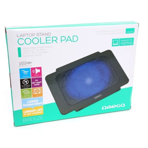 OMEGA LAPTOP COOLER PAD PODKŁADKA CHŁODZĄCA BREEZE BLACK 14CM FAN USB PORT [42151] TE