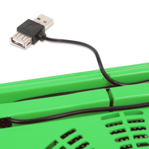 OMEGA LAPTOP COOLER PAD PODKŁADKA CHŁODZĄCA ICE BOX GREEN 14CM FAN USB [41905] TE