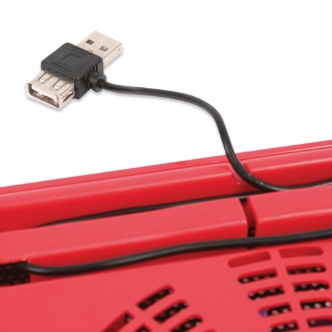 OMEGA LAPTOP COOLER PAD PODKŁADKA CHŁODZĄCA ICE BOX RED 14CM FAN USB PORT [41907] TE