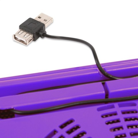 OMEGA LAPTOP COOLER PAD PODKŁADKA CHŁODZĄCA ICE BOX VIOLET 14CM FAN USB PORT [41906] TE