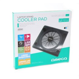 OMEGA LAPTOP COOLER PAD PODKŁADKA CHŁODZĄCA SNOWBALL 14CM FAN USB PORTS BLUE [43144] TE