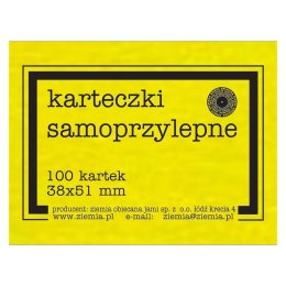 Karteczki samoprzylepne Fluo 38x51mm 100K żółte