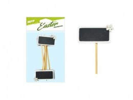 Etykietka na piku biała drewniana 14cm 6szt