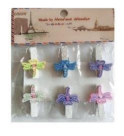 Klamerki ozdobne zwierzęce ważki 6szt