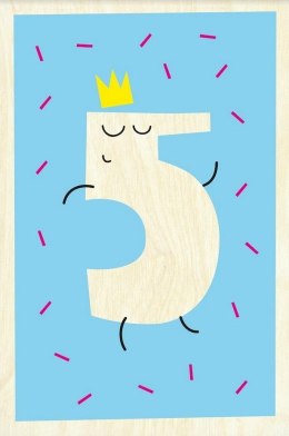 Drewniana kartka urodzinowa - High Five