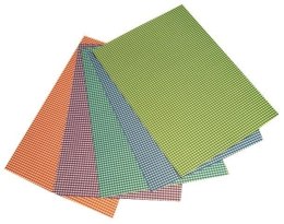 Karton obustronny kratka 300g 24x34cm 5 ark MIX