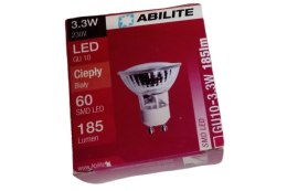 ŻARÓWKA ABILITE SMDS-3528 GU10 SZYBKA 60LED B.CIEPŁY 185(Lm) 230V/3.3W (spotlight)