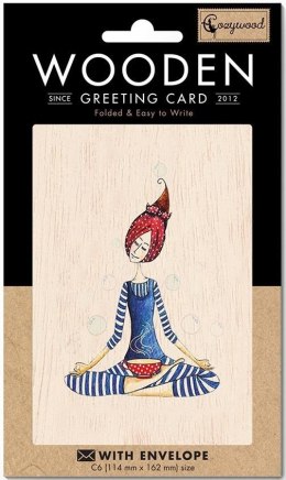 Karnet drewniany C6 + koperta Medytacja