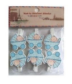 Klamerki ozdobne niemowlęce 6szt