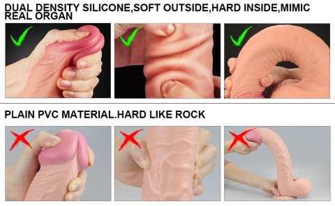 DILDO 12" DUAL LAYERED PLATINUM SILICONE COCK 24-0443