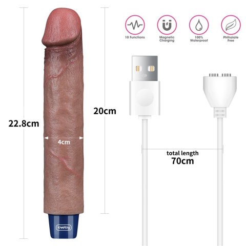 WIBRATOR 9" REAL SOFTEE VIBRATING DILDO 24-0391