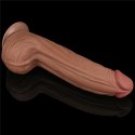 DILDO 12'' KING SIZED SLIDING SKIN DUAL LAYER DONG BRĄZOWY 24-0427