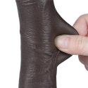 DILDO 7.5'' SLIDING SKIN DUAL LAYER DONG CZARNE 24-0396