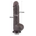 DILDO 9.5'' SLIDING SKIN DUAL LAYER DONG CZARNE 24-0399