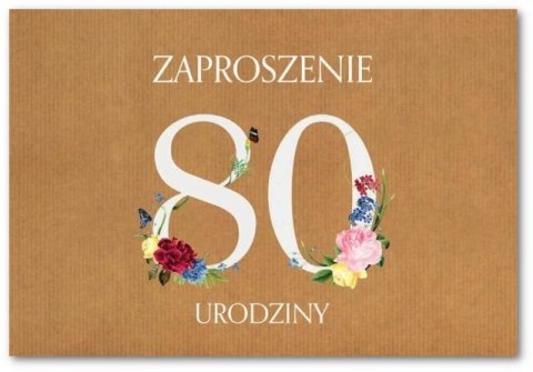 Zaproszenie Urodziny 80 ZT42 (10szt.)