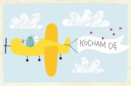 Drewniana kartka Walentynkowa- Już lecę, Kochanie