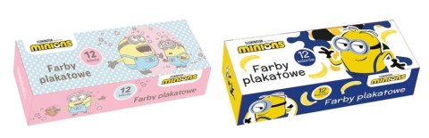 Farby plakatowe 12 kolorów 20ml Minionki