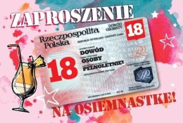 Zaproszenie Urodziny Osiemnastka ZA-101 (10szt.)